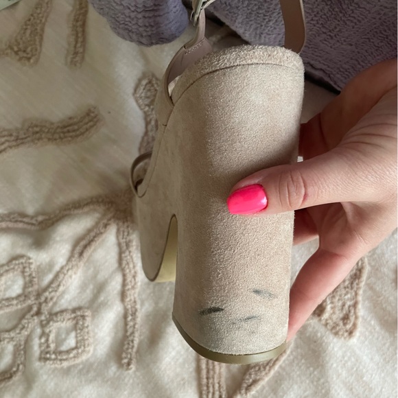 RARE Steve Madden Advice Suede Platform Sandal In Blush Size 7 - Picture 12 of 16